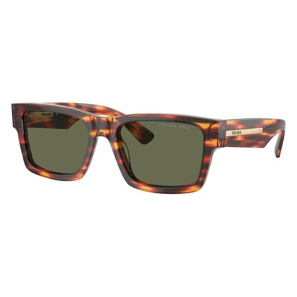 New PRADA Havana Polarised Rectangle SPR 25Z 16S-03R Sunglasses Women - Picture 1 of 6